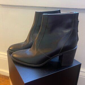Madewell Pauline Black Leather Zip Back‎ Boots Size 7.5